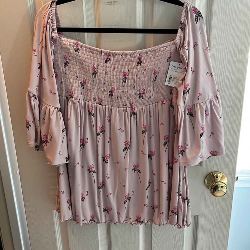 Off the shoulder smocked top